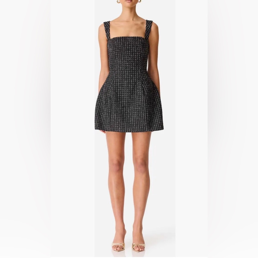 Elliatt Black Tweed Mini Dress